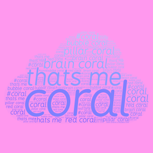 coral word cloud art