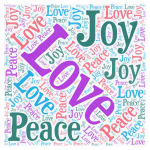 Love Joy Peace word cloud art