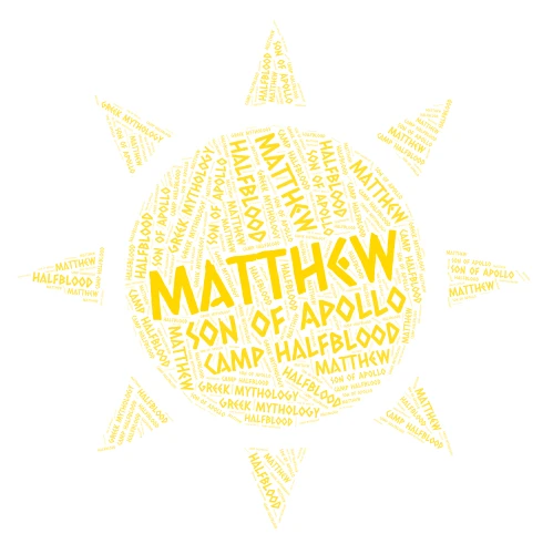Matthew is the son of Apollo word cloud art