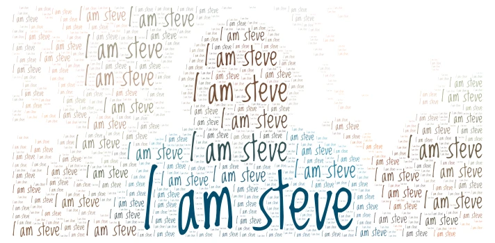 I am steve by lucas word cloud art