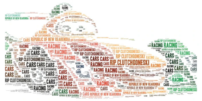 Rip Clutchgoneski word cloud art