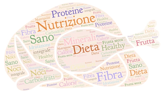 Sana alimentazione word cloud art