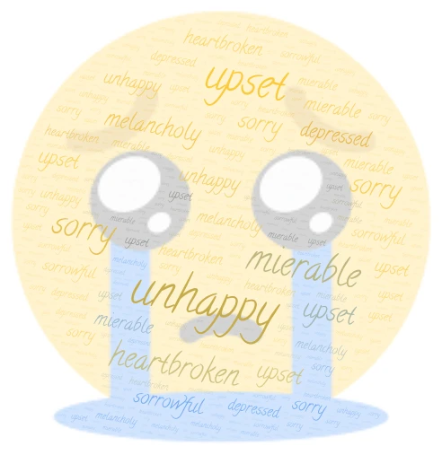 sad word cloud art