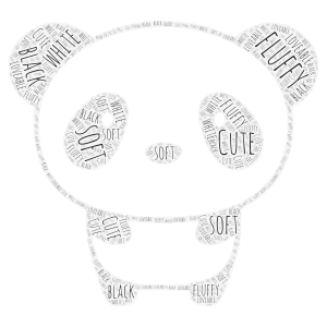 Cute Panda word cloud art