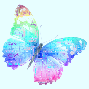 Butterfly'd word cloud art