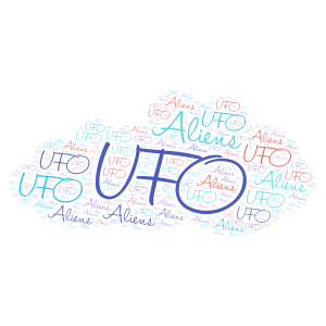 Ufo word cloud art