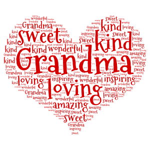 Grandma word cloud art