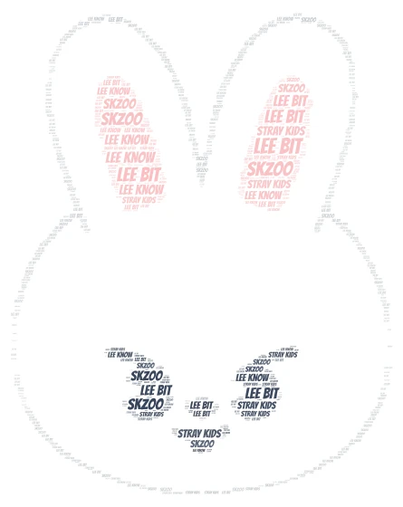 Lee Bit Skzoo word cloud art
