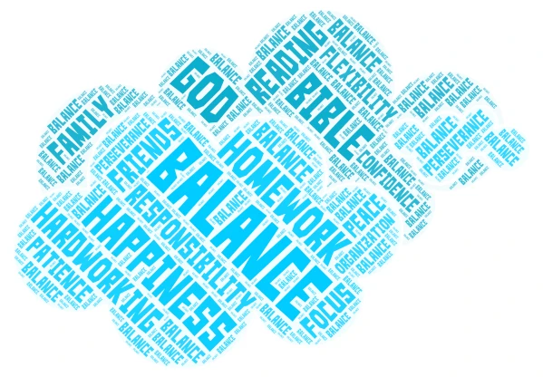 Balance word cloud art