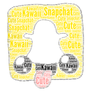 Snapchat Kawaii word cloud art