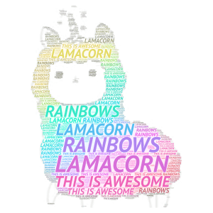 LAMACORN word cloud art