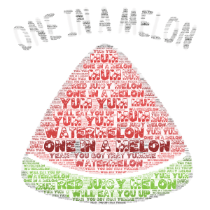 I'm one in a melon word cloud art