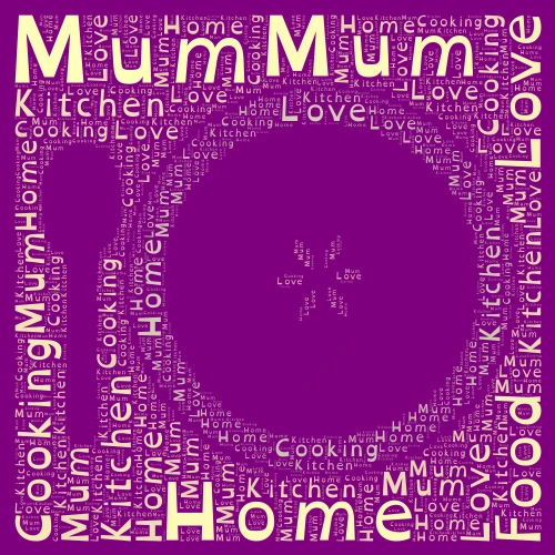 Mum Cooking word cloud art