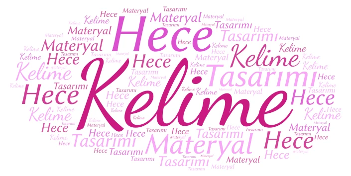 Hece kelime materyal word cloud art