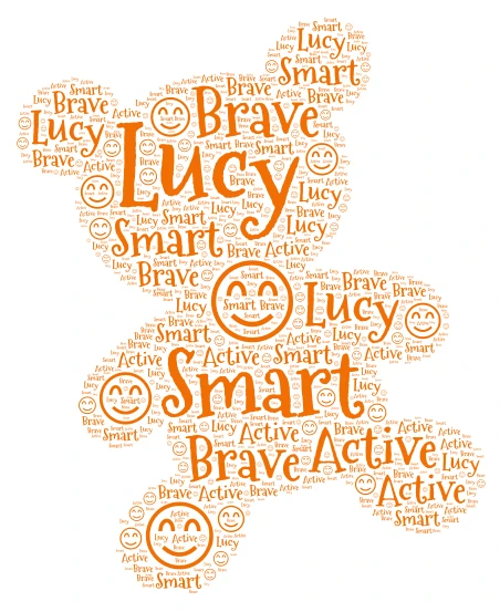 Lucy word cloud art