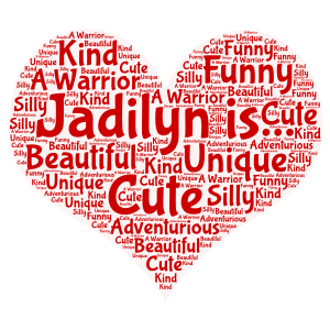 Love for Jadilyn word cloud art