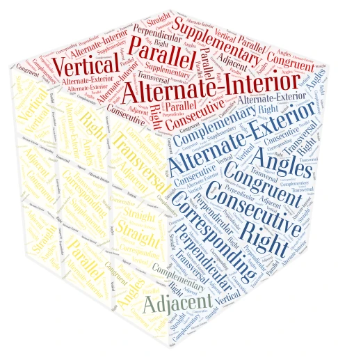 Rubik's Cube Transversals and Parallel Lines word cloud art