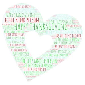 kindness thanksgiving post word cloud art