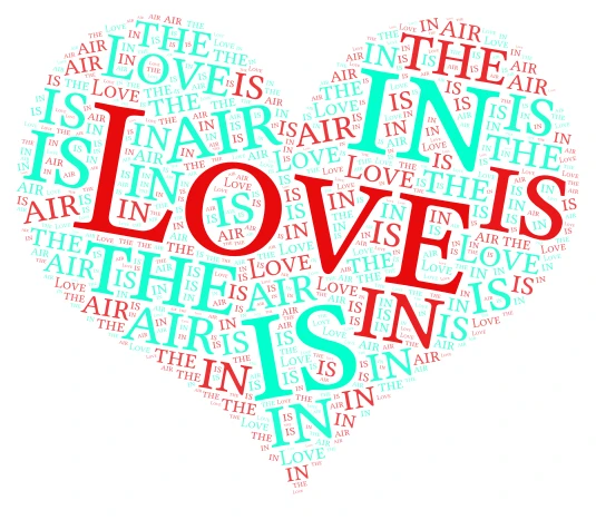 Love is in the air word cloud art