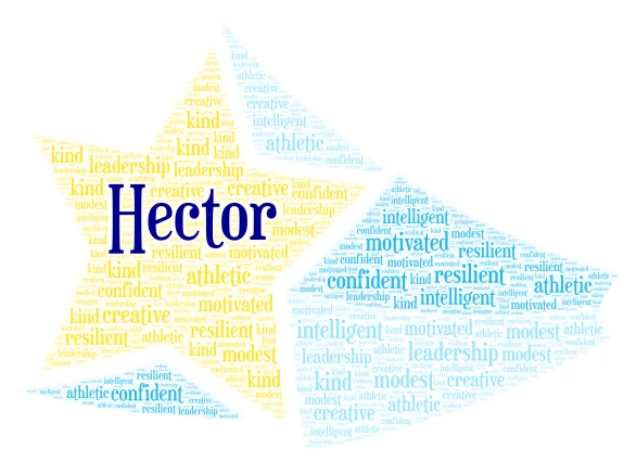 Hector word cloud art