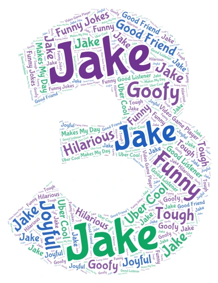 Jake  word cloud art
