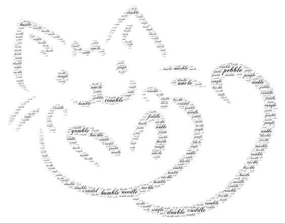 kitty!!!!!!! word cloud art