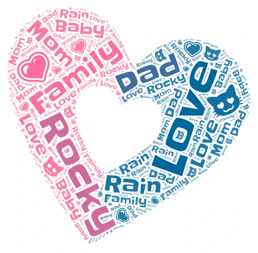 I love my family word cloud art