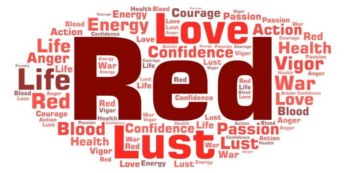 Red word cloud art