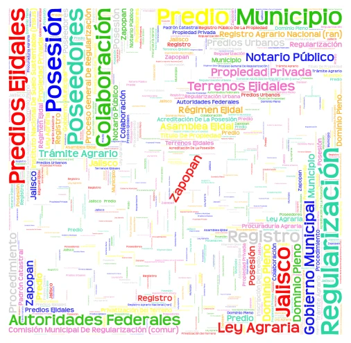Regularización de Predios Ejidales en el Municipio de Zpopan, Jalisco. word cloud art