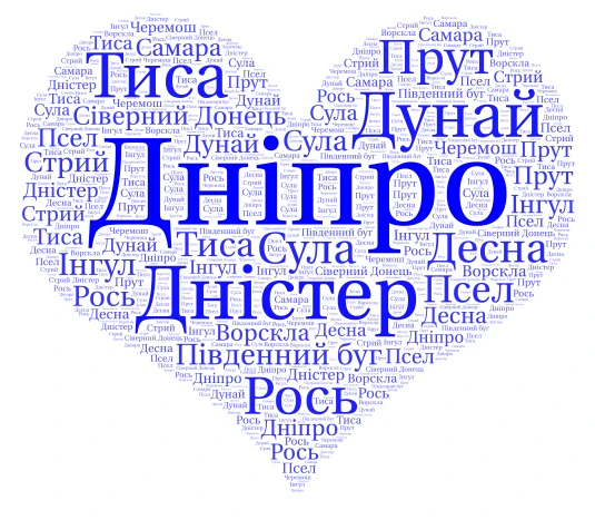 річка word cloud art