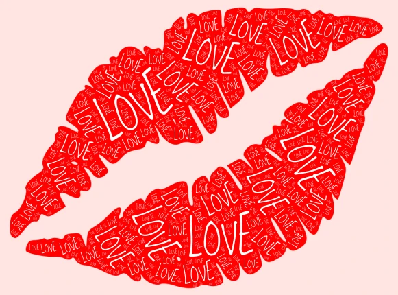 lips word cloud art