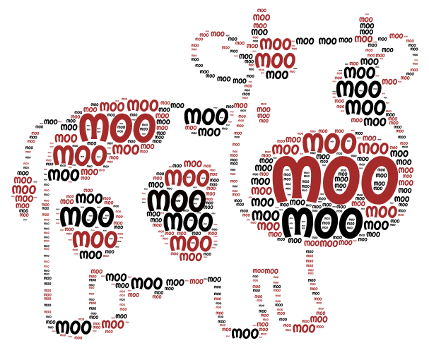 MOO Cow word cloud art