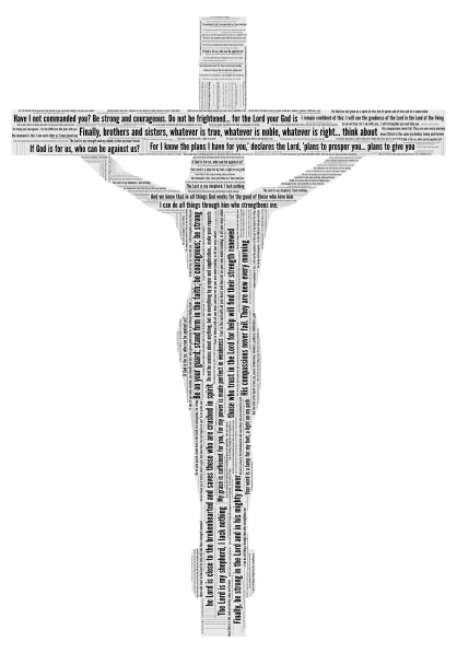 Cross word cloud art