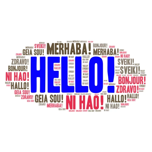 Hello! word cloud art