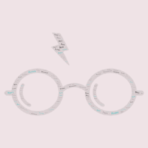  Harry Potter + friends word cloud art