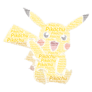 Pikachu word cloud art