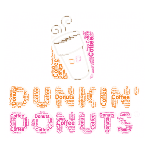 dunkin donuts word cloud art