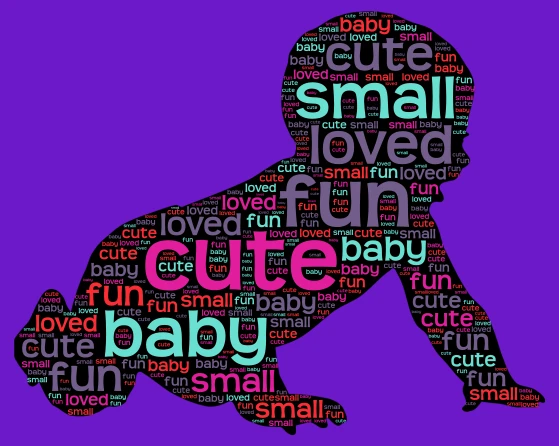 cute new baby word cloud art