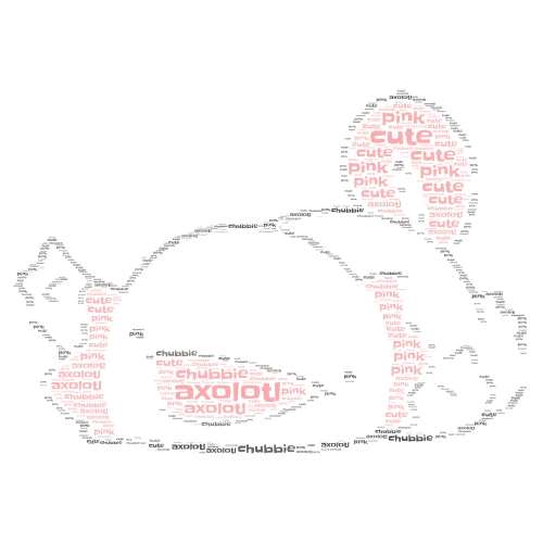 axolotl word cloud art