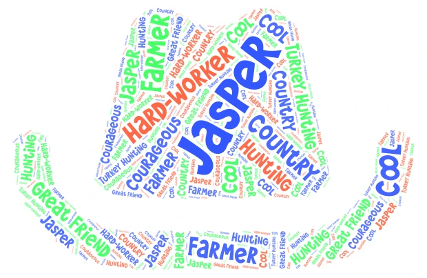 Jasper word cloud art