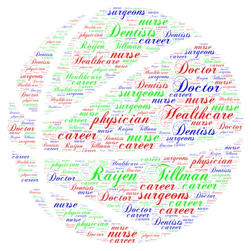 Raijen Tillman Healthcare word cloud art