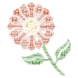 Kindness & Peace word cloud art
