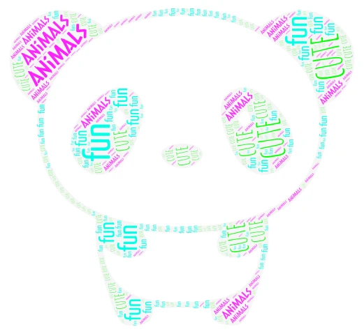 panda word cloud art