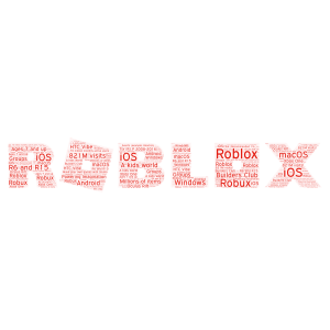 Roblox (current style) word cloud art