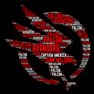 The Falcon(Avengers) word cloud art