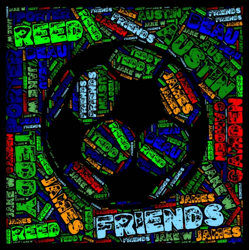 Friends word cloud art
