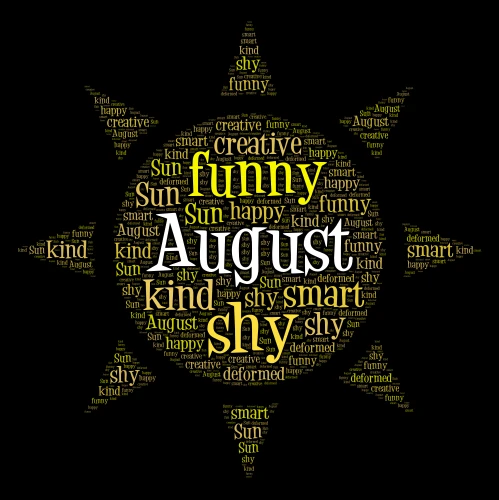 August word cloud art