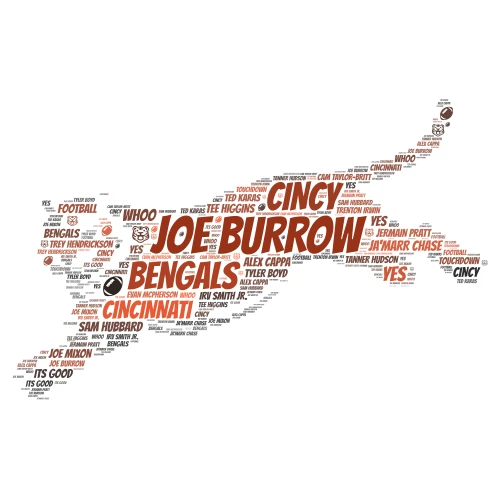 Lets Go Bengals word cloud art