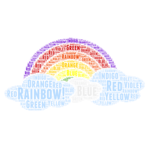 The Rainbow word cloud art