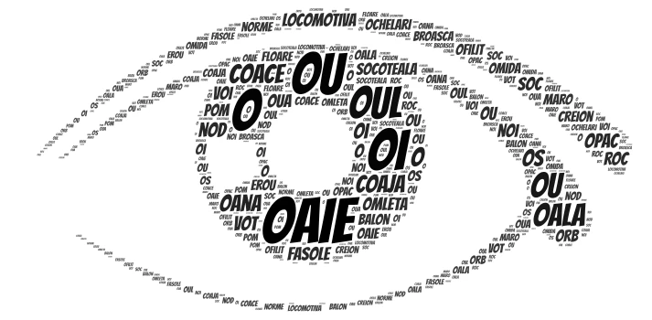 Oaie cu litere word cloud art